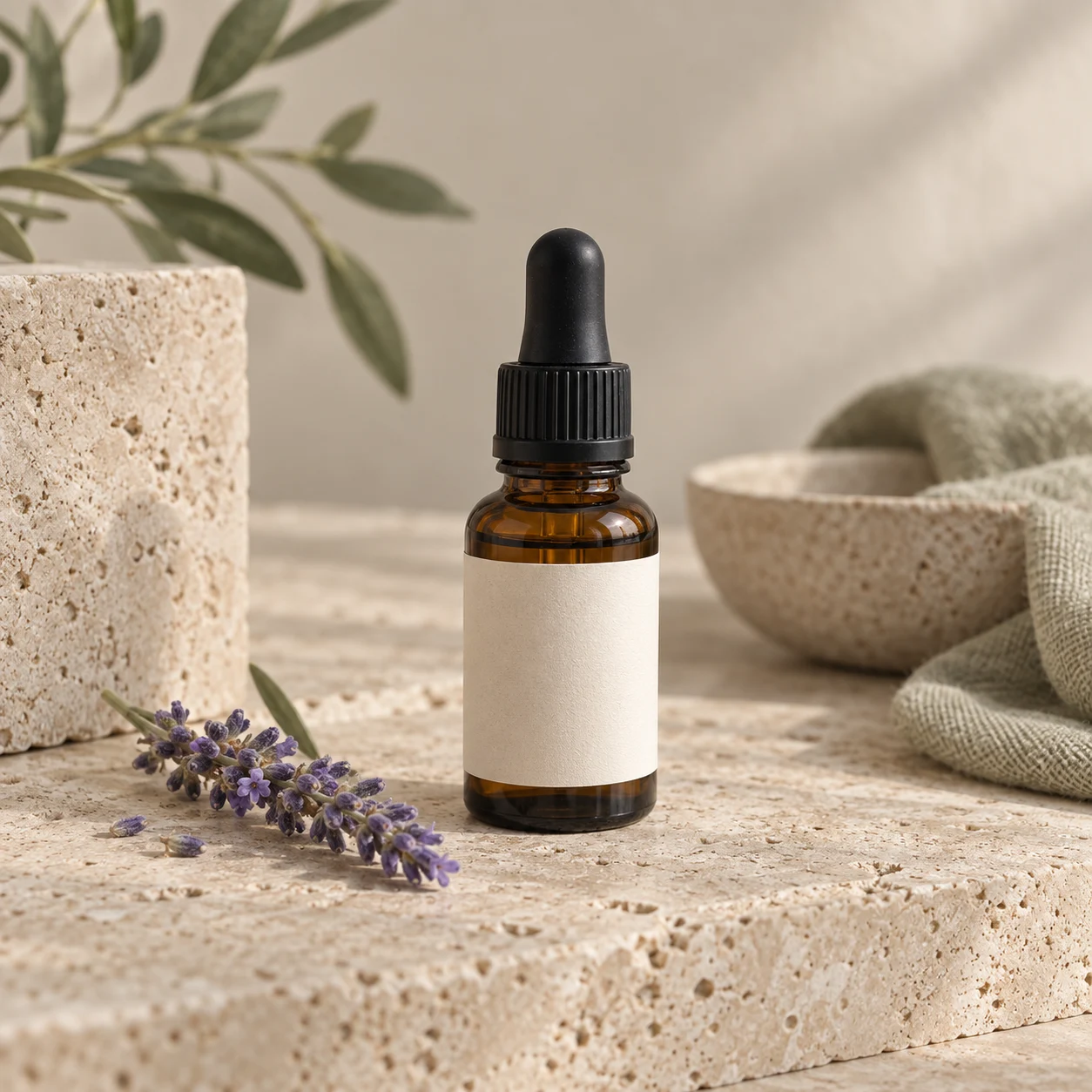 Frasco de aroma com lavanda